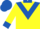Yellow, royal blue chevron, collar, cuffs and cap