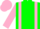 Hunter Green, Pink Braces, Pink Sleeves, Two Green Hoops, Pink Cap