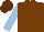 Chocolate Brown, Light Blue Sleeves, Blue and Brown Cap