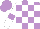 Mauve and white check, white sleeves, mauve armlets