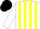 White and Yellow stripes, Black cap