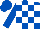 Royal blue and white check, royal blue sleeves