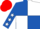 Royal Blue and White (quartered), Royal Blue sleeves, White stars, Red cap