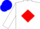 White, Red diamond, Blue cap