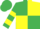 Emerald Green and Yellow (quartered), hooped sleeves, Emerald Green cap