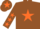Brown, Orange star, Brown sleeves, Orange stars, Brown cap, Orange star