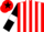 Red and White stripes, Black sleeves, White armlets, Red cap, Black star