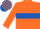 ORANGE, royal blue hoop & armlet, check cap