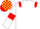 White, red epaulets and armlets, red and yellow check cap