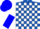 Royal Blue and White Blocks, White and Blue Halved Sleeves, Blue Cap