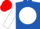 Royal Blue, White disc, Red 'F', White Sleeves, Two Red Hoops, Red Cap