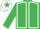 EMERALD GREEN, white seams, white cap, emerald green star