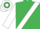 EMERALD GREEN, white sash & sleeves, hooped cap
