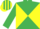 EMERALD GREEN & YELLOW DIABOLO, emerald green sleeves, striped cap