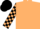 Beige, Beige and Black check sleeves, Black cap
