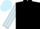 Black, Light Blue and White striped sleeves, Light Blue cap