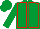 Emerald Green, Red seams, Emerald Green sleeves and cap