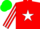Red, White Star, Green Sleeves, White Stripes, Green Cap