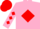 PINK, red diamond, diamonds on sleeves, red cap