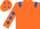 Orange, Royal Blue epaulets, diamonds on sleeves and cap