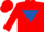 Red, Royal Blue inverted triangle