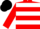 Red and White hoops, Red sleeves, Black cap