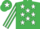 Emerald Green, White stars, striped sleeves and star on cap
