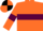 ORANGE, MAROON hoop and armlets, BLACK and ORANGE quartered cap