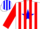White, blue star on back, red stripes on sleeves