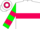 White, Fuchsia 'B' on Forest Green and Fuchsia Hoop