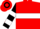 Red, Black Framed White Hoop
