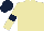 Beige, Dark Blue armlets, Dark Blue cap