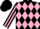 Black and Pink diamonds, striped sleeves, Black cap