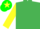 EMERALD GREEN,yellow sleeves,green cap,yellow star