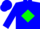 BLUE, Blue 'M' on Green Diamond