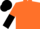 Orange and black halves, orange and black halved sleeves, black cap
