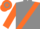 GREY, ORANGE sash and sleeves, hooped cap