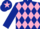 DARK BLUE & PINK DIAMONDS, dark blue sleeves, pink star on cap