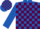 ROYAL BLUE & MAROON CHECK, royal blue sleeves, check cap