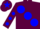 MAROON, Blue large spots, Maroon sleeves & Blue spots, Maroon cap & Blue star