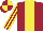 Maroon, Yellow stripe, striped sleeves, quartered cap