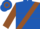 Royal Blue, Brown Sash, Brown Hoop on Sleeves