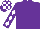 Purple, White diamonds on sleeves, check cap
