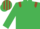 EMERALD GREEN, brown epaulettes, striped cap