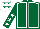 Dark green, white seams, dark green sleeves, white stars, white cap, dark green stars
