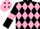 Black and Pink diamonds, Black sleeves, Pink armlets, Pink cap, Black diamonds