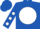 ROYAL BLUE, white disc, white spots on sleeves, royal blue cap
