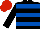 BLACK & ROYAL BLUE HOOPS, red cap