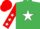 EMERALD GREEN, WHITE star, RED sleeves, WHITE stars, RED cap
