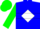 Blue, White Diamond Hoop, Forest Green Sleeves and Cap